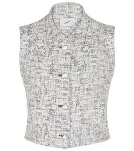 Твидовый жилет без рукавов Coperni, Black White