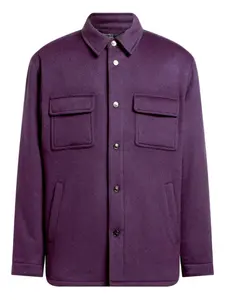 Кашемировая рубашка с накладными карманами ETRO, фиолетовый