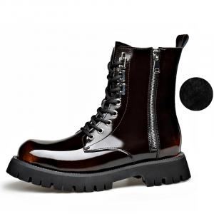 SHUPATE Короткие мартинсы мужские с коричневой флисовой подкладкой, цвет Brown Fleece-Lined