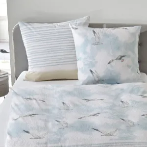 Постельное белье Dream Sleep Seersucker с изображением Чайки 155x220 см + 80x80 см Traumschlaf
