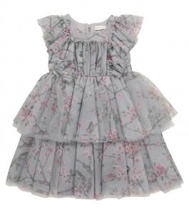 Платье из цветочного тюля Monnalisa, серый