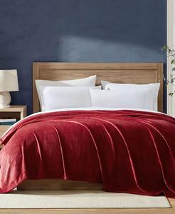 Твердые ультрамягкие плюшевые флисовые одеяла Nautica, красный