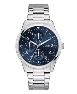Мужские многофункциональные часы серебристого цвета, 44 мм Guess, silver-tone