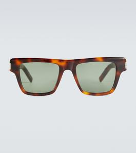 Солнцезащитные очки в квадратной оправе из ацетата Saint Laurent, коричневый