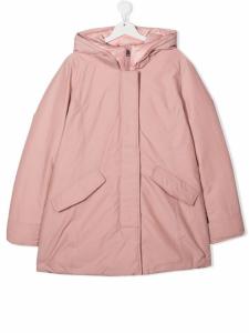Woolrich Kids пуховик с капюшоном, розовый