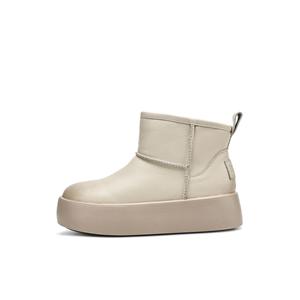 Теплые короткие противоскользящие зимние ботинки женские BOERDIQI, бежевый