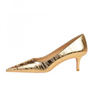 QITUMAUL Женские повседневные туфли-лодочки шампань [высота каблука 5 см], цвет Champagne[Heel Height 5cm]