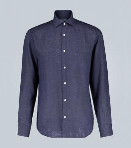 Льняная рубашка с длинными рукавами Frescobol Carioca, синий