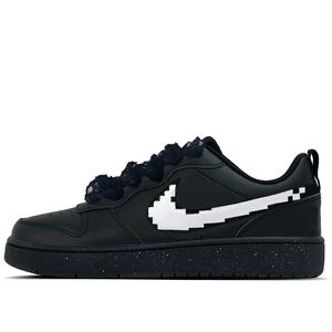 Nike Court Borough Ink Square 1 кожаные противоскользящие износостойкие низкие детские скейтбординг кроссовки black