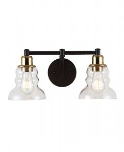 Винтажный светильник Manhattan с двумя плафонами, в индустриальном стиле, светодиодная подсветка Jonathan Y, цвет gold-tone