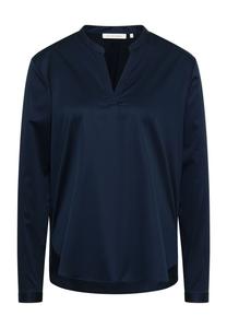 Атласная рубашка СВОБОДНОГО ФИТА ETERNA, темно-синий