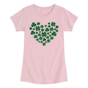 Футболка с принтом леопарда и сердец в виде клевера для девочек 7-16 Licensed Character, Heather Pink