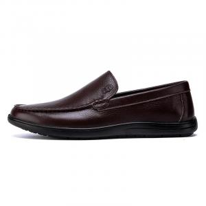 LAORENTOU Повседневные кожаные туфли мужские низкие темно-коричневые/черные, цвет Dark Brown