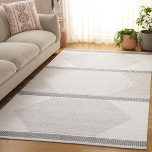 Ковер SAFAVIEH, 153 x 244 см, - коллекция Kilim - Dark Grey & Ivory, ручной работы, идеально для гостиной, спальни, столовой (KLM440G)