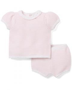 Комплект из свитера и фактурной ткани Janie and Jack, розовый