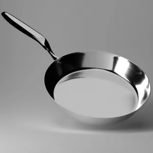 Сковорода из нержавеющей стали, без покрытия, 28 см | Инновационная сковорода из нержавеющей стали с ненагревающейся ручкой и без заклепок | Подходит для всех плит, включая индукционные NAKOA