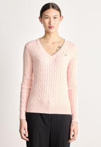 Джемпер GANT CABLE V NECK, Peony Pink/Pink