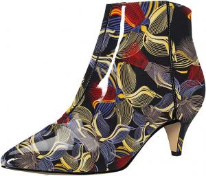 XYD стильные женские ботильоны, низкий каблук-«kitten», заостренный носок, закрытая носочная часть, боковая молния, выпускной, блестки, вечеринка, мода, короткие ботильоны, Blütenblatt