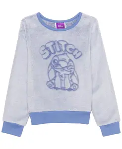 Детская толстовка с длинным рукавом и принтом Stitch для девочек размеров 2T-6X Disney, синий