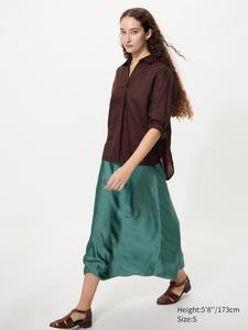 Сатиновая юбка Uniqlo, 53 green