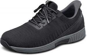Мужские ортопедические кроссовки Orthofeet Yari с вязаным верхом и без шнурков, черный/серый