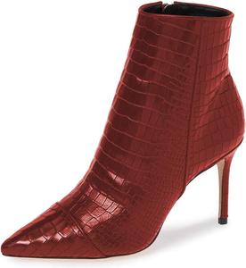 Женские ботильоны FSJ из кожи с узором под ящерицу, с острым носком, на тонком высоком каблуке, зимние праздничные туфли, размер 4-15 US, Red