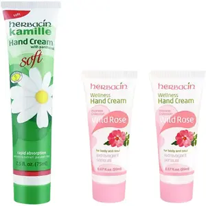 Увлажняющий крем для рук rose Herbacin, Three-Piece Set: Refreshing Hand Cream 75ml+розовый Hand Cream 20ml*2