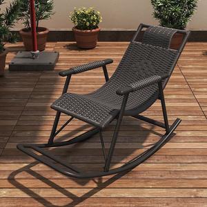 Плетеное кресло-качалка из искусственного ротанга для дома и сада