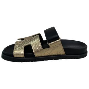 Chypre Slide Slippers Women's Gold HERMES, золотой