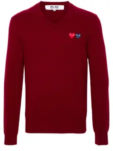 Шерстяной джемпер с нашивкой Comme Des Garçons Play, красный