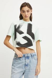 Хлопковая футболка Karl Lagerfeld Jeans, зеленый