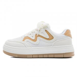 Износостойкие и легкие низкие скейтерские кроссовки женские белый хаки HUANQIU