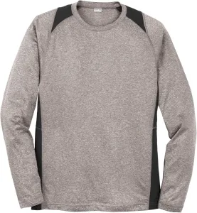 Футболка с длинным рукавом Sport-Tek Heather Colorblock Contender