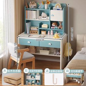Детский письменный стол с полкой и стулом, регулируемый по высоте, 103 см, сине-белый