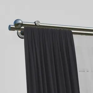 Карниз Colombes с двумя направляющими, желаемая длина, внутренний бег, полный комплект с бегунками и монтажными материалами Indeko, Edelstahlfarben