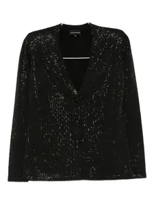 Пиджак с декоративными пуговицами EMPORIO ARMANI, черный