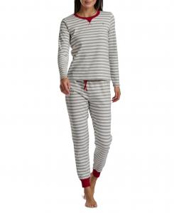 Женский комплект из 2 предметов: термопижама с принтом Tommy Hilfiger, Heather Grey Feeder Stripe