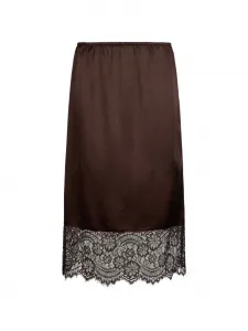 Миди-юбка с кружевной отделкой Liu Jo, коричневый
