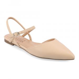 Женские туфли Martine Superнатуральных оттенков из пеноматериала Tru Comfort Foam, модельные туфли на плоской подошве из коллекции Journee Collection, цвет Shell