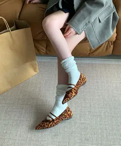 Туфли-балетки с острым носком и ремешком Aimoha - Select -, цвет Leopard