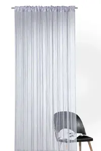 Штора-нитка , драпировка-нитка, разделитель комнат, штора, сетка от насекомых, дверная штора, тип 121, серебристо-серый, 245 x 148 см heimtexland