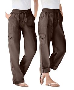 Женские брюки-карго/капри больших размеров, трансформируемые по длине Woman Within, Chocolate