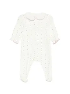 Пижама с воланами и принтом в виде сердечек Petit Bateau, белый