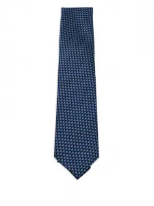 Галстук с геометрическим узором Zegna, синий