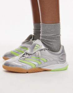 Кроссовки adidas Originals Predator Sala в цвете металлик серебристый и зеленый