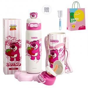 Двойная термочашка 500 мл Disney, Lotso Double Cup+Shopping Bag+Cup Sleeve+Cup Cleaning Brush