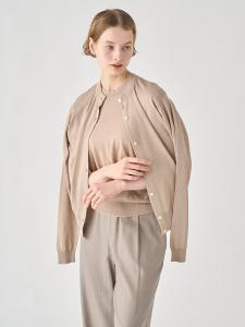 Вязаный кардиган Anglo Indian из марли с круглым вырезом и длинными рукавами | MERION | 30 г