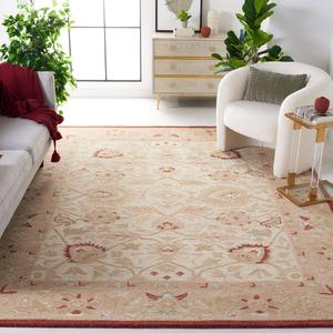Ковер SAFAVIEH, 275 x 366 см, Anatolia Collection - , Beige & Rust, ручной работы традиционный восточный шерстяной, идеально для помещений с высокой проходимостью в гостиной, спальне (AN512E)