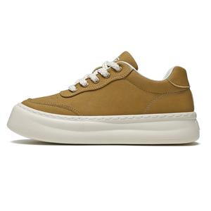 Дышащие легкие амортизирующие низкие кеды Canvas Skateboard для мужчин CEDAR HAN, Leather Upper Upgraded-Wheat