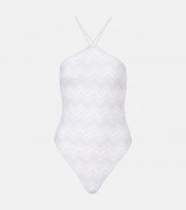 Ламе купальник Missoni, White w/Silver Lame